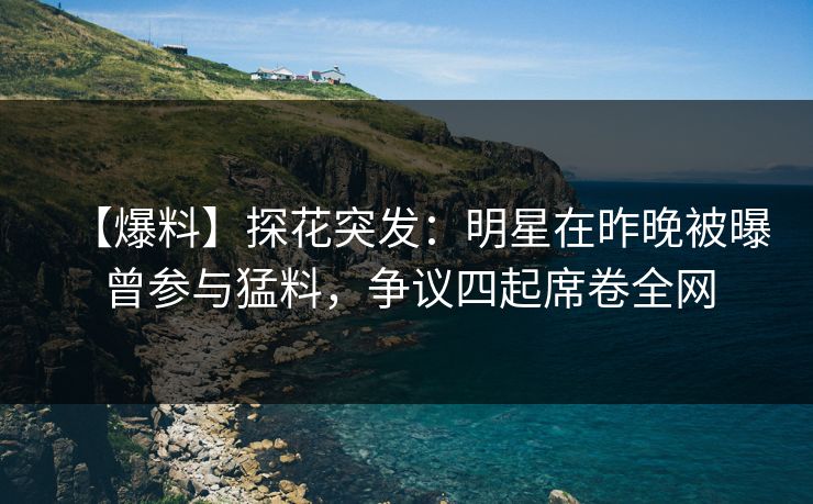 【爆料】探花突发：明星在昨晚被曝曾参与猛料，争议四起席卷全网
